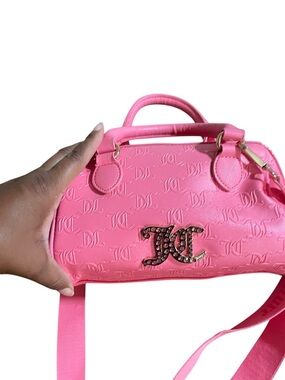 Juicy couture Hot Pink Embossed Mini Dome Satchel with Jeweled Logo